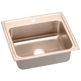 LRAD221960-CU Antimicrobial Copper Single Bowl Top Mount Sink