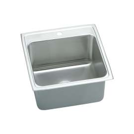 Lustertone Classic Stainless Steel 22-In Drop-In Kitchen Sink Kit With Kitchen Sink, Faucet, Strainer, Drain Installation Kit