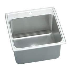 DLR222212 Gourmet Lustertone Stainless Steel Single Bowl Top Mount Sink