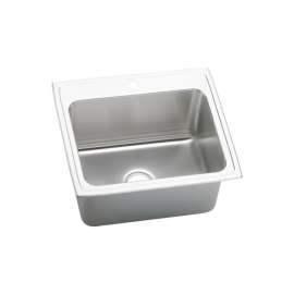 DLR252210 Gourmet Lustertone Stainless Steel Single Bowl Top Mount Sink