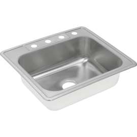 DXR25223 Stainless Steel Single Bowl Top Mount Sink with 3 Faucet Holes in Satin