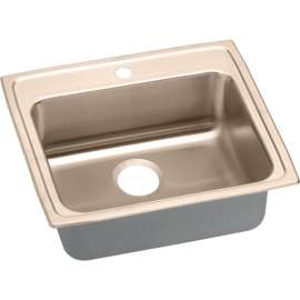 LRAD252165-CU Antimicrobial Copper Single Bowl Top Mount Sink