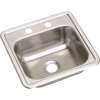 Classic D115152 Stainless Steel Single Bowl Top Mount Bar Sink with 2 Faucet Holes in Satin