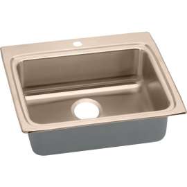 LRAD252255-CU Antimicrobial Copper Single Bowl Top Mount Sink