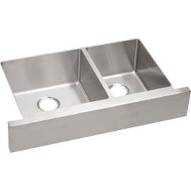 Stainless Steel Double Bowl Apron Front Undermount Sink in Polished Satin