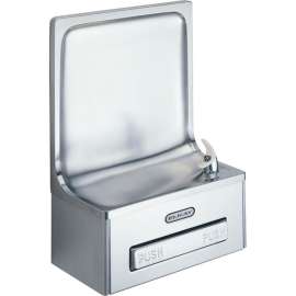 Wall Mount Simulated Semi-Recessed Drinking Fountain in Stainless Steel