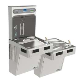 Filtered Bottle Filling Station with Bi-Level ADA Cooler in Stainless Steel
