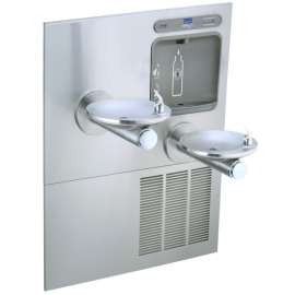 Bottle Filling Station with Integral Refrigerated SwirlFlo Fountain in Stainless Steel