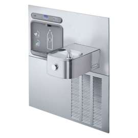 Bottle Filling Station with Retrofit Soft Sides Fountain in Stainless Steel