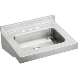 ELV22193 Commercial Lavatory Sink with 3 Faucet Holes in Buffed Satin
