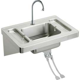 ESLV2820FC Commercial Surgeons Lavatory Sink Package with Single Faucet Hole in Buffed Satin