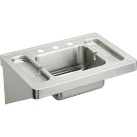 Commercial Surgeons Lavatory Sink with 3 Faucet Holes in Buffed Satin