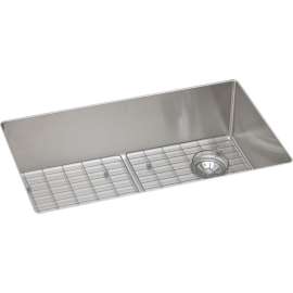 Stainless Steel Single Bowl Undermount Sink Kit in Polished Satin