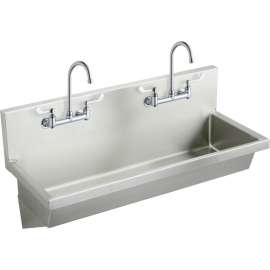 Commercial Stainless Steel Handwash Sink Package with 4 Faucet Holes in Buffed Satin