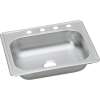 K125224 Stainless Steel Single Bowl Top Mount Sink with 4 Faucet Holes in Satin