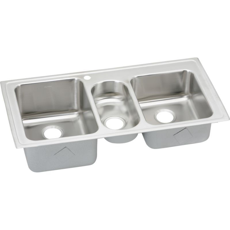 Elkay Ertone Classic 43 In 18 Gauge Stainless Steel Triple Elkay Ertone Classic 43 In 18 Gauge Stainless Steel Triple Bowl Drop