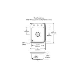 Gourmet Lustertone LH1722C Stainless Steel Single Bowl Top Mount Sink and Faucet Kit with 3 Faucet Holes in Lustrous Highlighted Satin