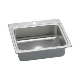 LR2522 Gourmet Lustertone Stainless Steel Single Bowl Top Mount Sink