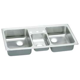 PSMR4322 Gourmet Pacemaker Stainless Steel Triple Bowl Top Mount Sink