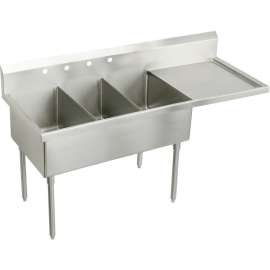 Sturdibilt SS8360R4 Commercial Scullery Sink with 4 Faucet Holes in Buffed Satin
