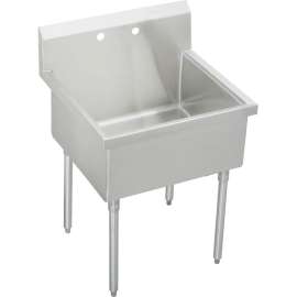 Weldbilt WNSF81362 Commercial Scullery Sink with 2 Faucet Holes in Buffed Satin
