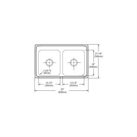 Gourmet Lustertone LR33215 Stainless Steel Double Bowl Top Mount Sink with 5 Faucet Holes in Lustrous Highlighted Satin