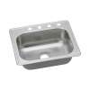 Stainless Steel Single Bowl Top Mount Sink with Single Faucet Hole in Elite Satin