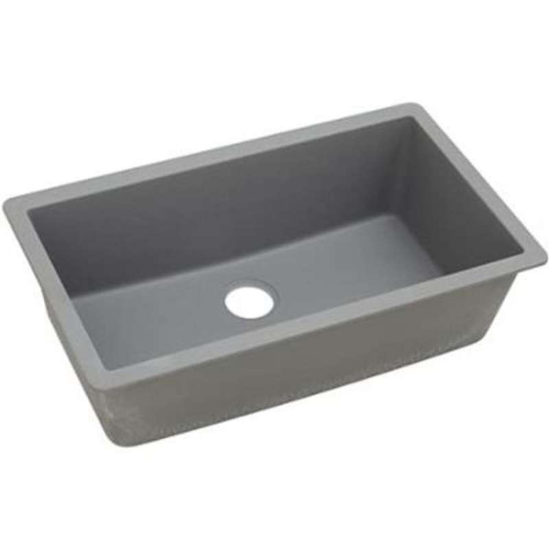 Elkay Quartz Classic 33 In Single Bowl Drop In Sink With Right Hand Drain Greystone