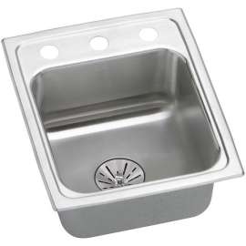 Lustertone Classic 15-In Stainless Steel Single-Bowl Drop-In Kitchen Sink