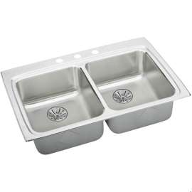 Lustertone Classic 33-In Stainless Steel Single-Bowl Drop-In Kitchen Sink