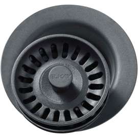 Polymer Disposal Flange with Removable Basket Strainer and Rubber Stopper in Dusk Gray