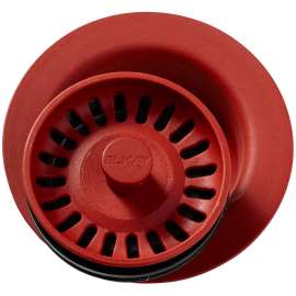 Polymer Disposal Flange with Removable Basket Strainer and Rubber Stopper in Maraschino