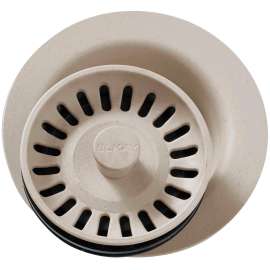 Polymer Disposal Flange with Removable Basket Strainer and Rubber Stopper in Putty