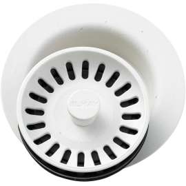 Polymer Disposal Flange with Removable Basket Strainer and Rubber Stopper in Ricotta