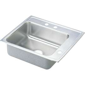 Lustertone DRKR2220R3 Stainless Steel Single Bowl Top Mount Sink with 3 Faucet Holes in Lustrous Highlighted Satin