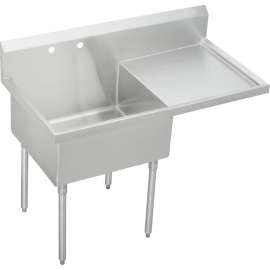 Weldbilt WNSF8136ROF2 Commercial Scullery Sink with 2 Faucet Holes in Buffed Satin