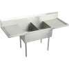 Weldbilt WNSF8230LROF4 Commercial Scullery Sink with 4 Faucet Holes in Buffed Satin