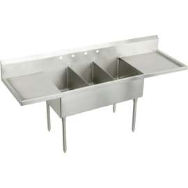 Weldbilt WNSF8354LROF4 Commercial Scullery Sink with 4 Faucet Holes in Buffed Satin