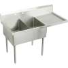 Weldbilt WNSF8254ROF4 Commercial Scullery Sink with 4 Faucet Holes in Buffed Satin