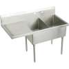 Weldbilt WNSF8254L4 Commercial Scullery Sink with 4 Faucet Holes in Buffed Satin