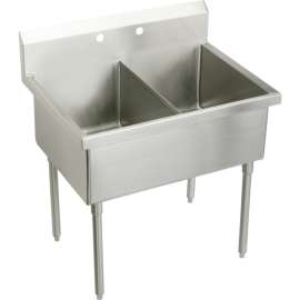 Weldbilt WNSF82604 Commercial Scullery Sink with 4 Faucet Holes in Buffed Satin