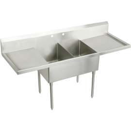 Weldbilt WNSF8260LR4 Commercial Scullery Sink with 4 Faucet Holes in Buffed Satin
