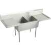 Sturdibilt SS8236LROF4 Commercial Scullery Sink with 4 Faucet Holes in Buffed Satin