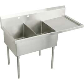 Sturdibilt SS8248ROF4 Commercial Scullery Sink with 4 Faucet Holes in Buffed Satin