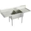 Sturdibilt SS8248LROF4 Commercial Scullery Sink with 4 Faucet Holes in Buffed Satin