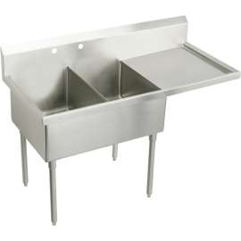 Sturdibilt SS8254ROF4 Commercial Scullery Sink with 4 Faucet Holes in Buffed Satin