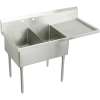 Sturdibilt SS8248R4 Commercial Scullery Sink with 4 Faucet Holes in Buffed Satin