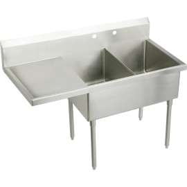 Sturdibilt SS8254L4 Commercial Scullery Sink with 4 Faucet Holes in Buffed Satin