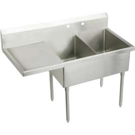 Sturdibilt SS8260L4 Commercial Scullery Sink with 4 Faucet Holes in Buffed Satin