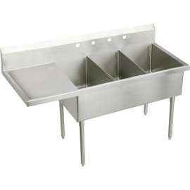 Weldbilt WNSF8345L6 Commercial Scullery Sink with 6 Faucet Holes in Buffed Satin